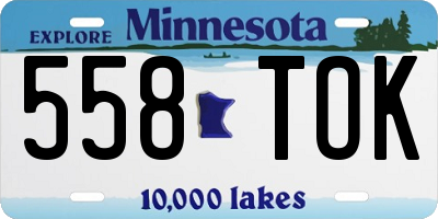 MN license plate 558TOK