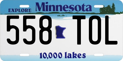 MN license plate 558TOL