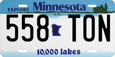 MN license plate 558TON