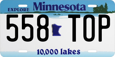 MN license plate 558TOP