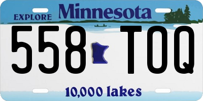 MN license plate 558TOQ