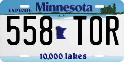 MN license plate 558TOR