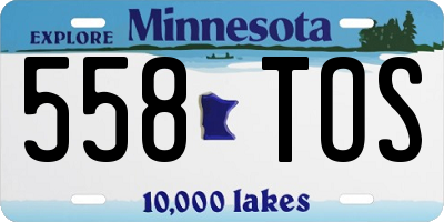 MN license plate 558TOS