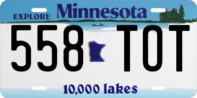 MN license plate 558TOT