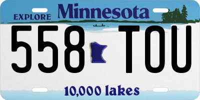 MN license plate 558TOU