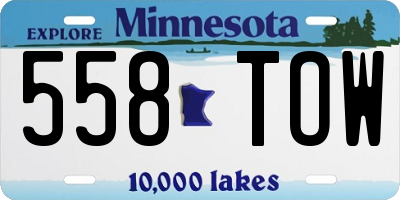 MN license plate 558TOW