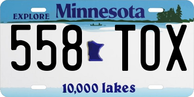 MN license plate 558TOX