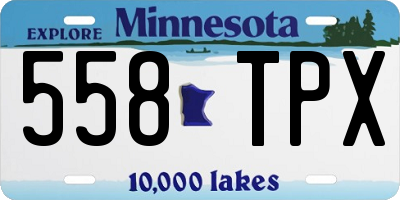 MN license plate 558TPX