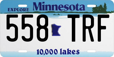 MN license plate 558TRF