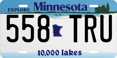 MN license plate 558TRU