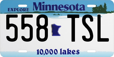 MN license plate 558TSL