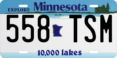 MN license plate 558TSM
