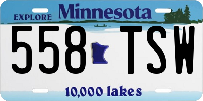 MN license plate 558TSW