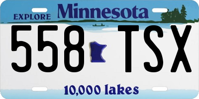 MN license plate 558TSX