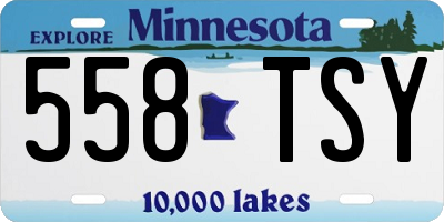MN license plate 558TSY