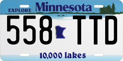 MN license plate 558TTD