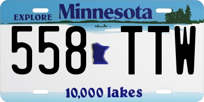MN license plate 558TTW