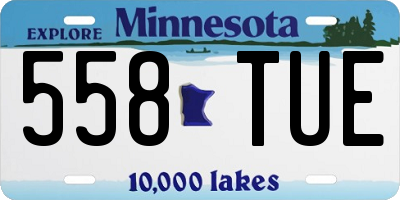 MN license plate 558TUE