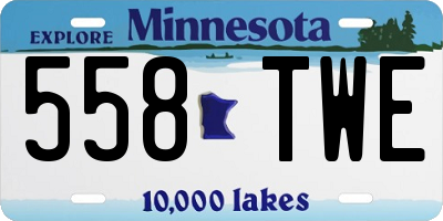 MN license plate 558TWE