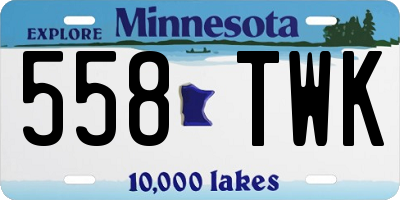 MN license plate 558TWK