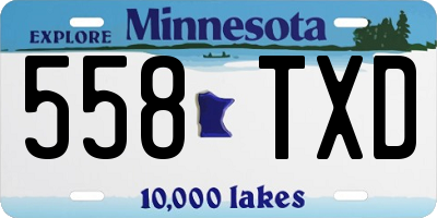 MN license plate 558TXD