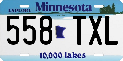 MN license plate 558TXL