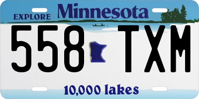 MN license plate 558TXM