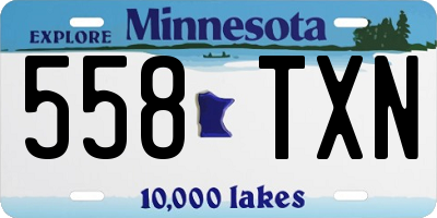 MN license plate 558TXN