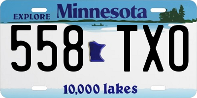 MN license plate 558TXO