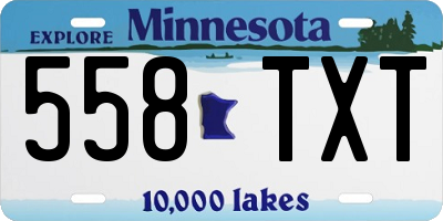 MN license plate 558TXT