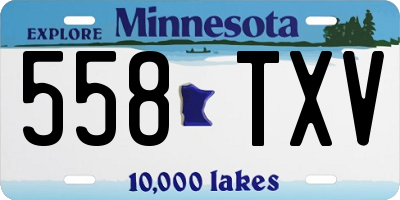 MN license plate 558TXV