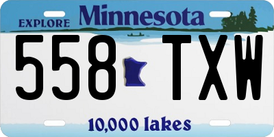 MN license plate 558TXW