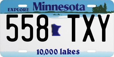 MN license plate 558TXY