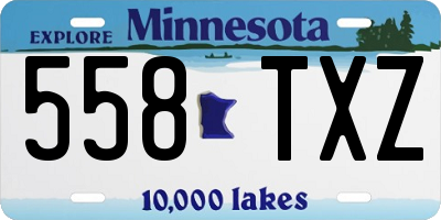 MN license plate 558TXZ
