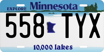 MN license plate 558TYX