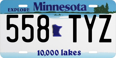 MN license plate 558TYZ