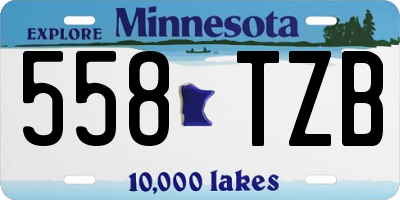 MN license plate 558TZB