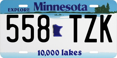 MN license plate 558TZK