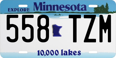MN license plate 558TZM