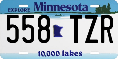 MN license plate 558TZR