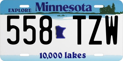 MN license plate 558TZW