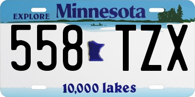 MN license plate 558TZX