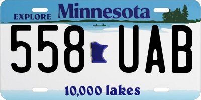 MN license plate 558UAB