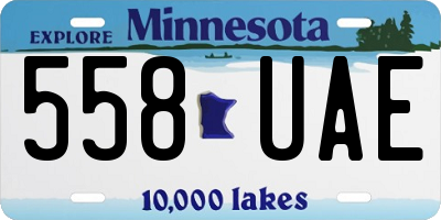 MN license plate 558UAE