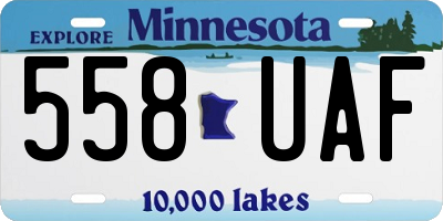 MN license plate 558UAF