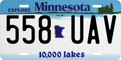 MN license plate 558UAV
