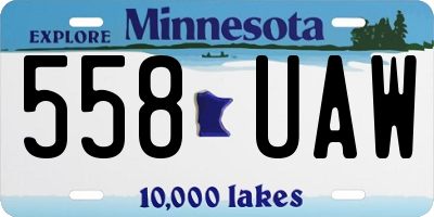 MN license plate 558UAW