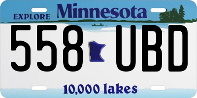 MN license plate 558UBD