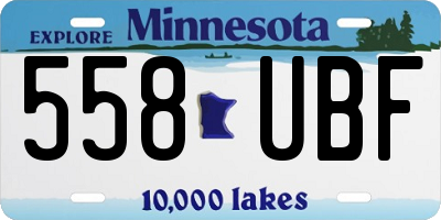 MN license plate 558UBF