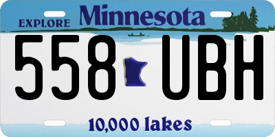 MN license plate 558UBH